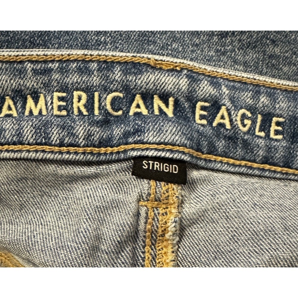 American Eagle Jeans 4 Long Strigid High Rise Distressed Light Wash - Picture 4 of 5
